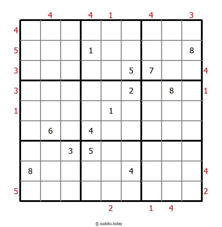 Skyscrapers Sudoku 14-June-2025