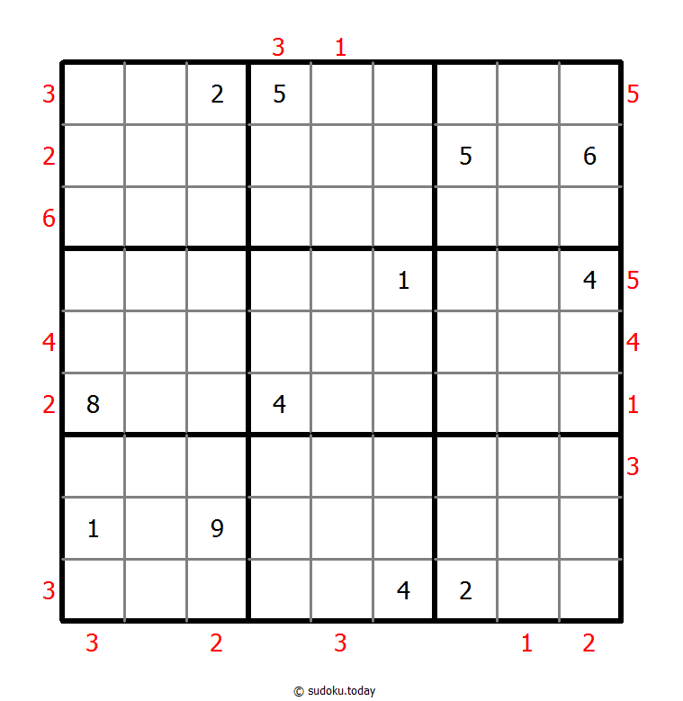 Skyscrapers Sudoku 14-April-2022